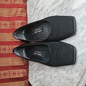 Stuart Weitzman Leather PumpsBlackSquare-ToesBlock Heels Size 6.5